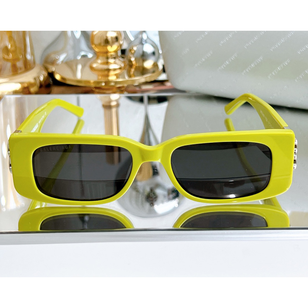 Balenciaga Dynasty Rectangle Sunglasses In Yellow   bb0096 - EUR FASHION