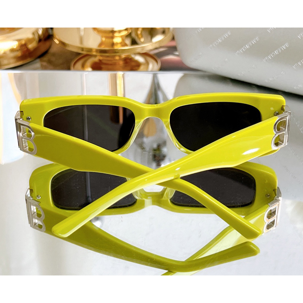 Balenciaga Dynasty Rectangle Sunglasses In Yellow   bb0096 - EUR FASHION