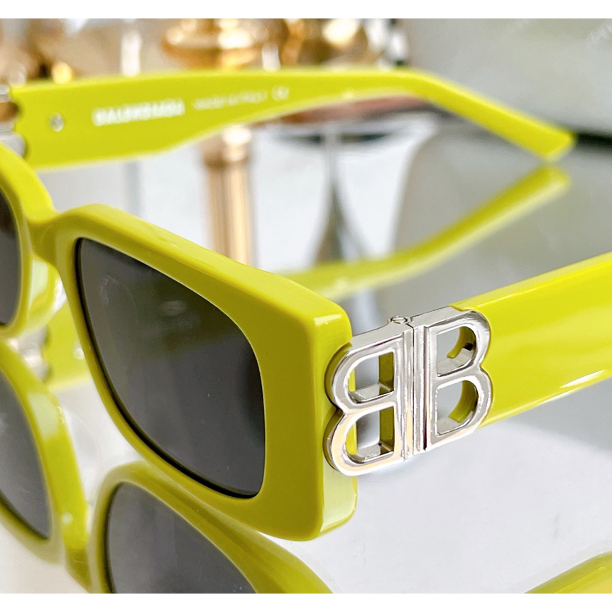 Balenciaga Dynasty Rectangle Sunglasses In Yellow   bb0096 - EUR FASHION