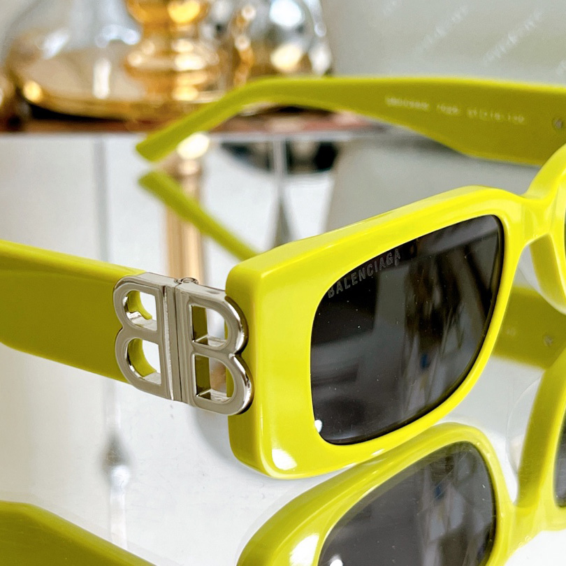 Balenciaga Dynasty Rectangle Sunglasses In Yellow   bb0096 - EUR FASHION