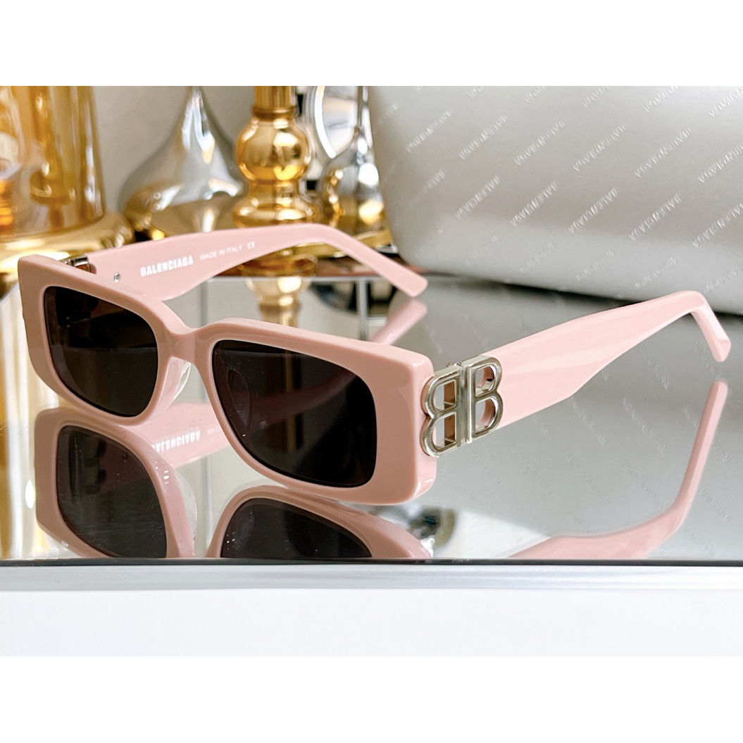 Balenciaga Dynasty Rectangle Sunglasses In Pink    bb0096 - EUR FASHION