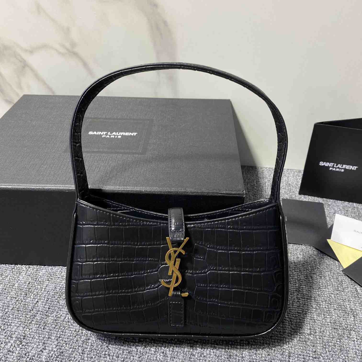 Saint Laurent 5A7 Crocodile-embossed Shoulder Bag(19x12.5x4.5) - EUR FASHION