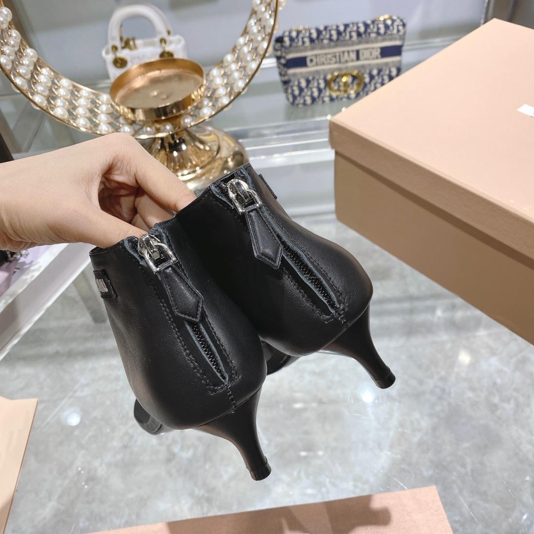 Miu Miu Leather Thong Booties - EUR FASHION