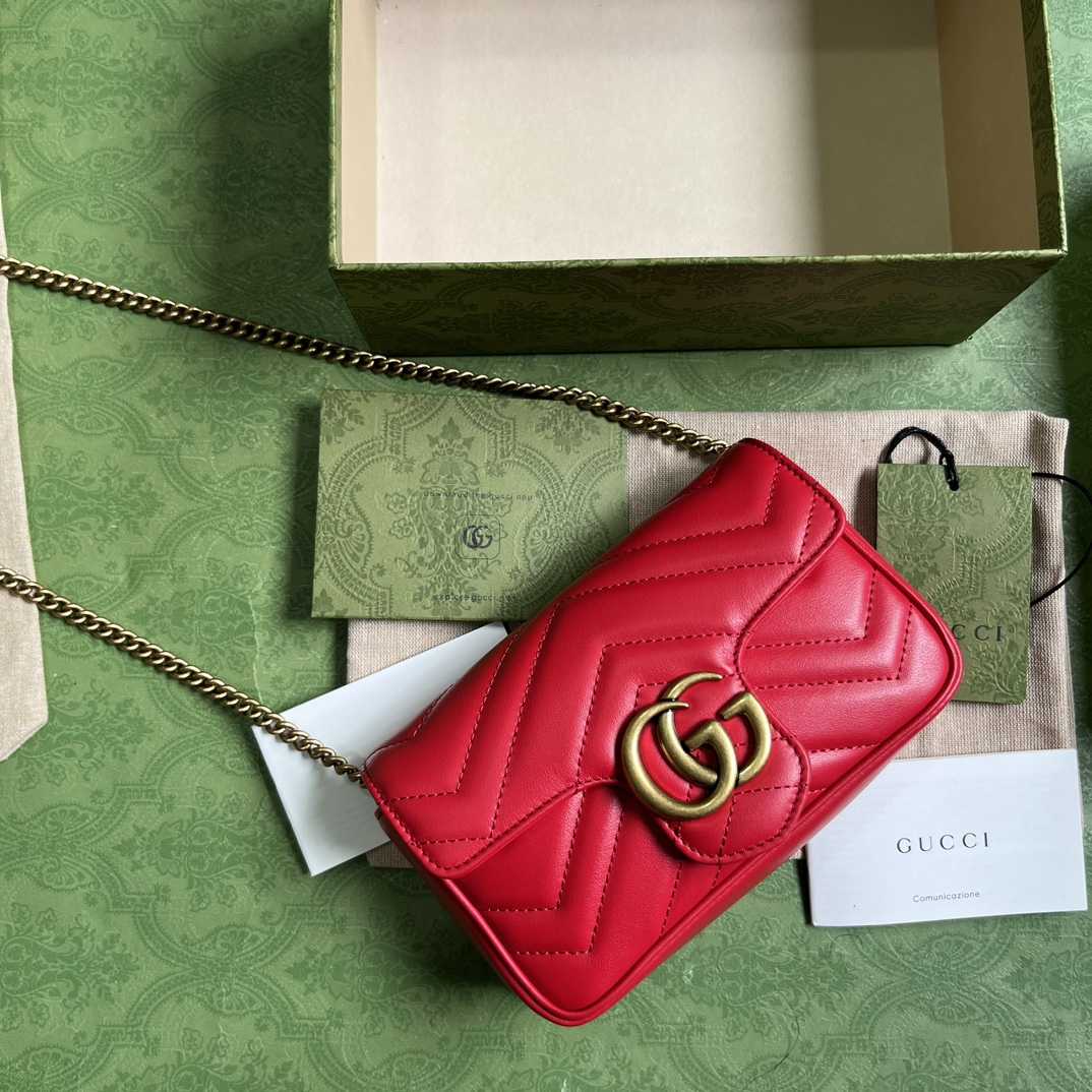 Gucci GG Marmont Matelassé Super Mini Bag (16.5-10-4.5cm) - EUR FASHION