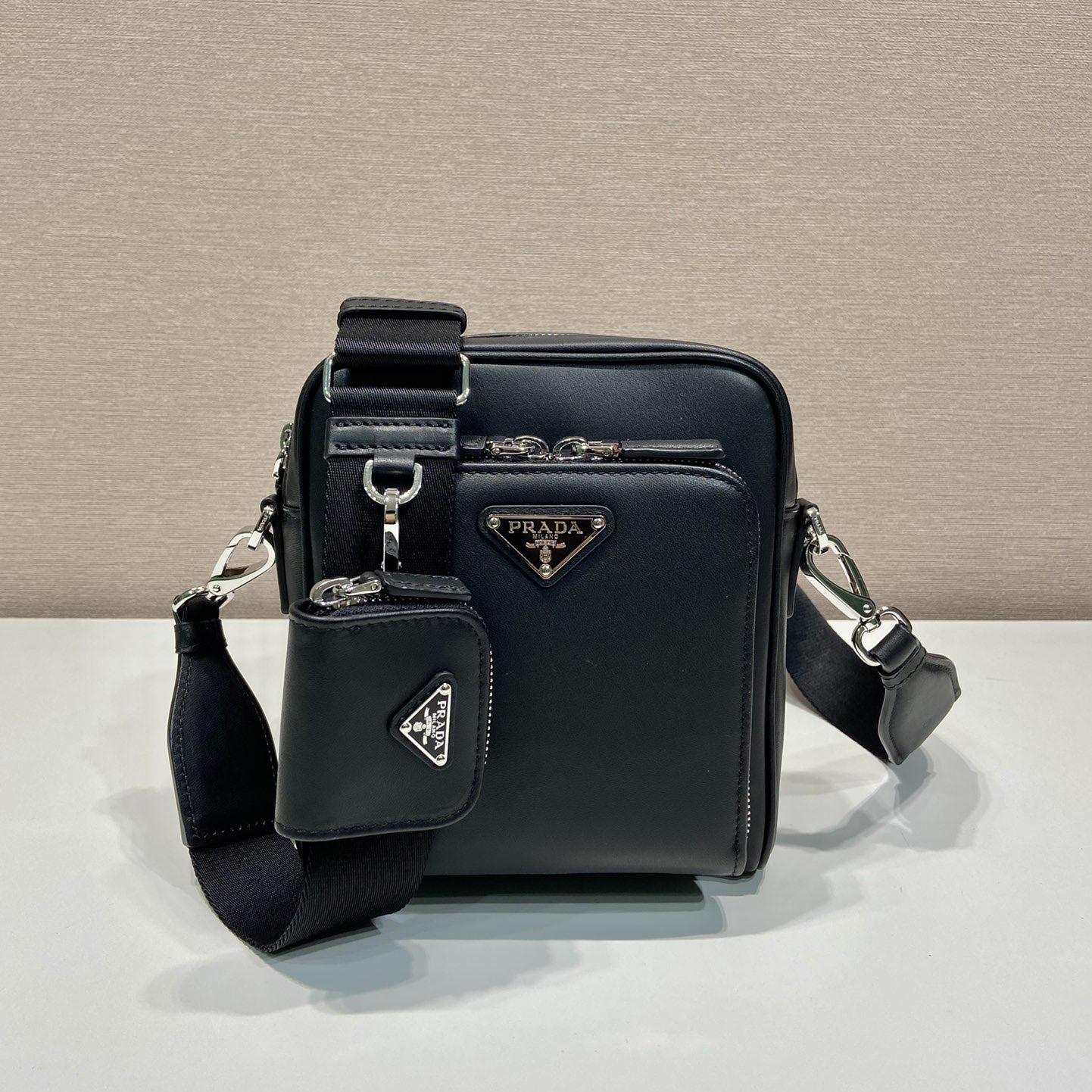 Prada Leather Shoulder Bag With Pouch - EUR FASHION