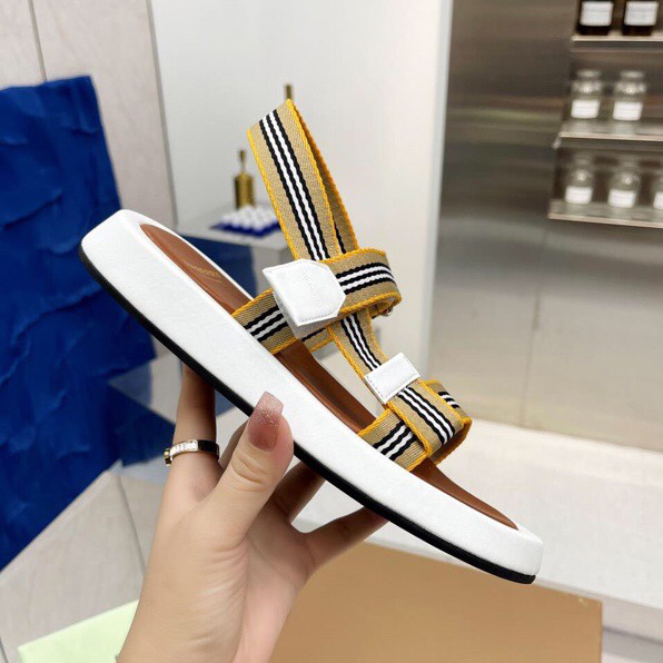 Burberry Icon Stripe Flat Sandals - EUR FASHION