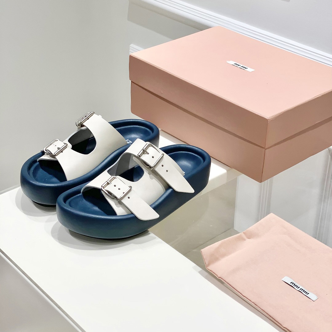 Maison Margiela MM6 Buckle-strap Leather Sandals - EUR FASHION