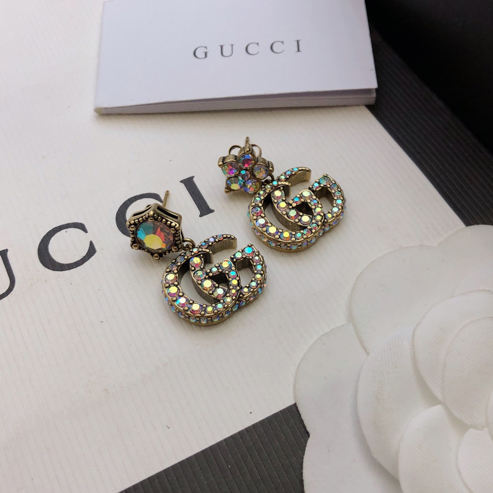 Gucci Crystal Double G Earrings - EUR FASHION