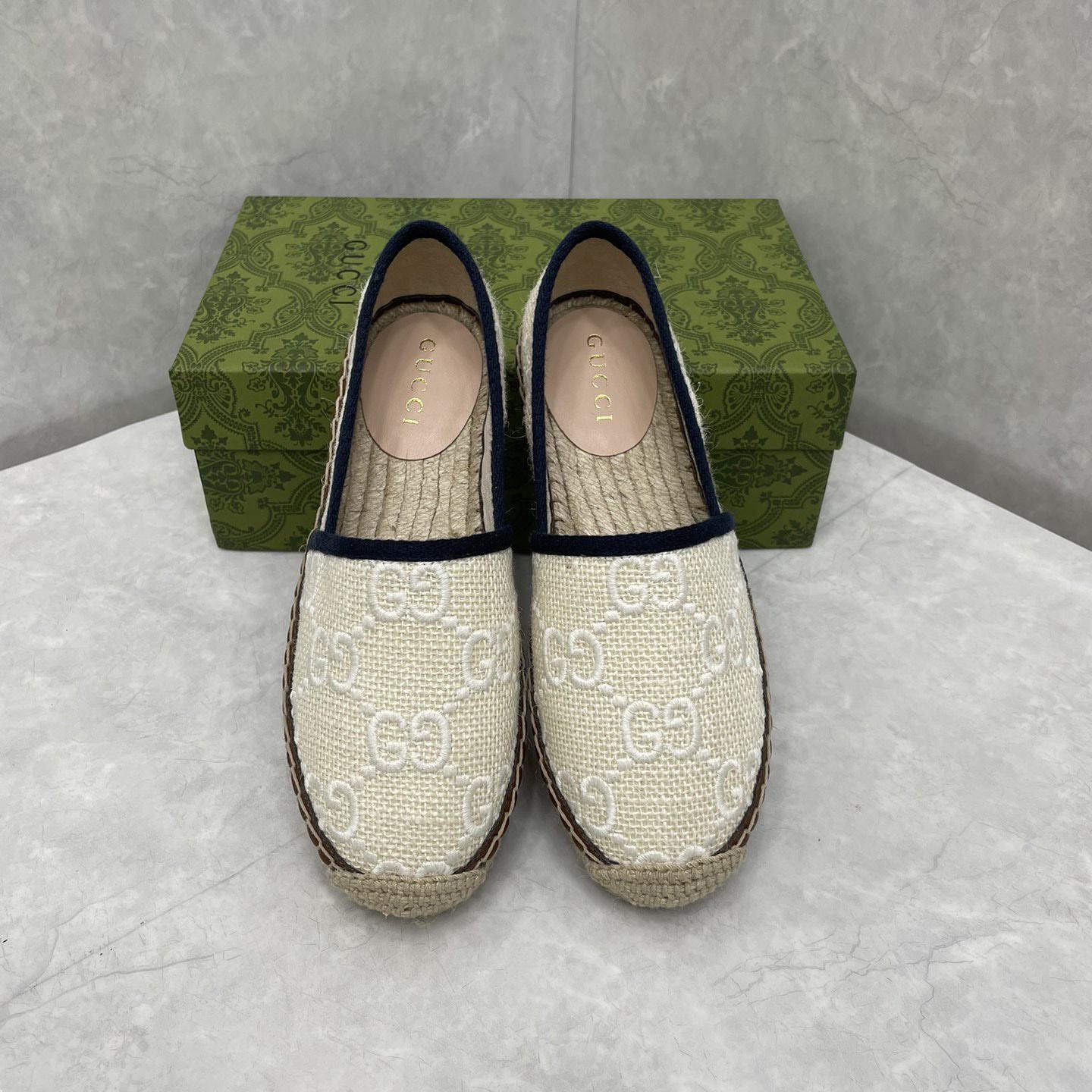 Gucci GG Embroidered Canvas Espadrilles - EUR FASHION