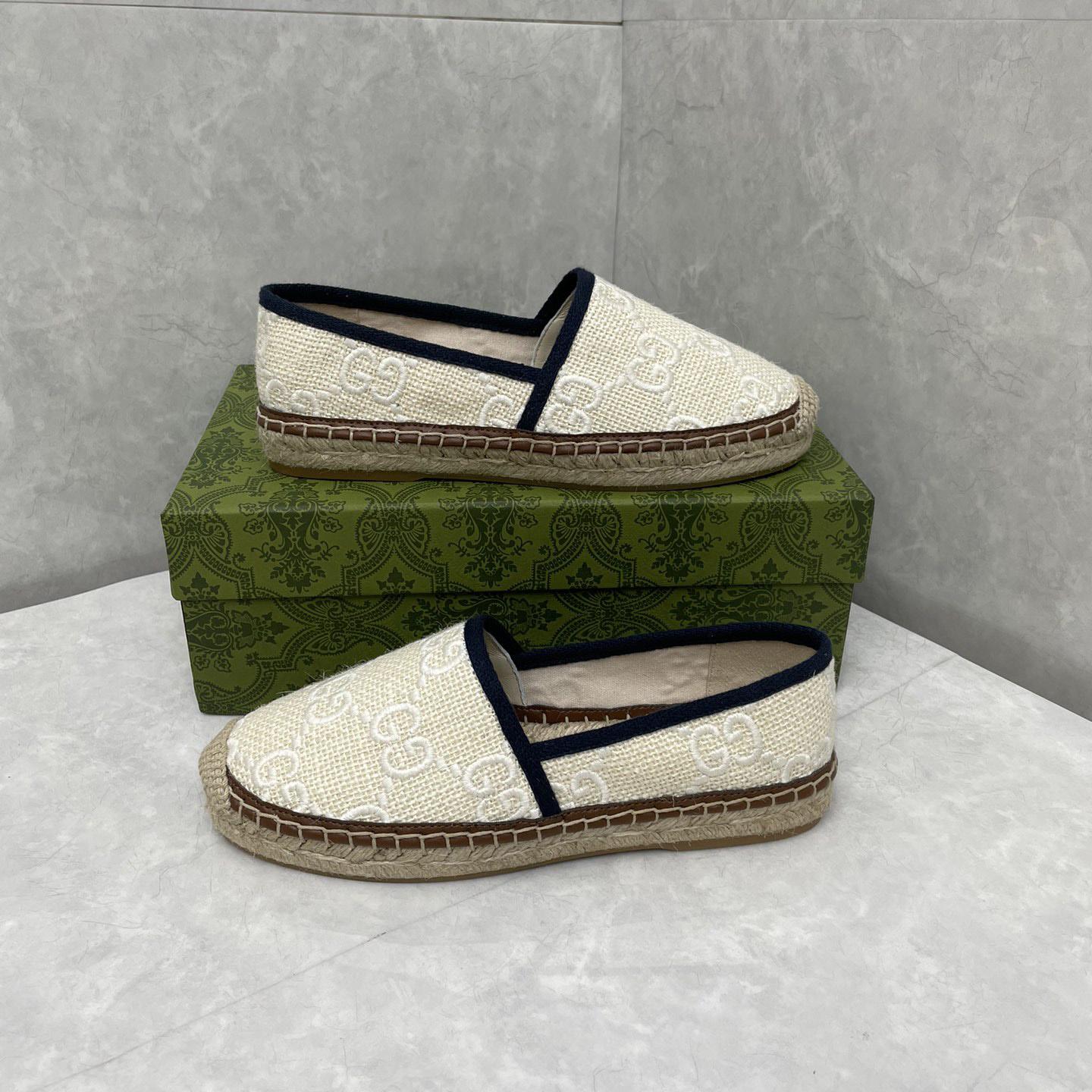 Gucci GG Embroidered Canvas Espadrilles - EUR FASHION