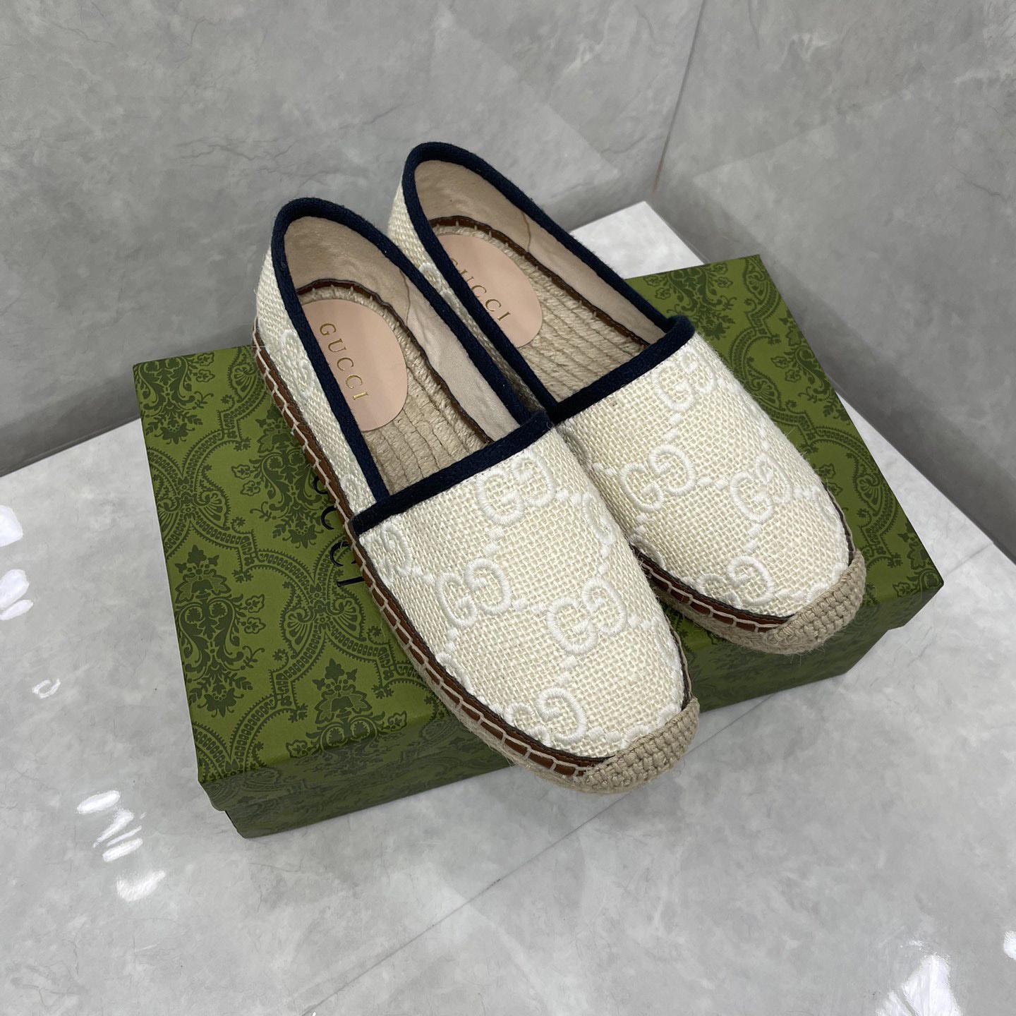 Gucci GG Embroidered Canvas Espadrilles - EUR FASHION