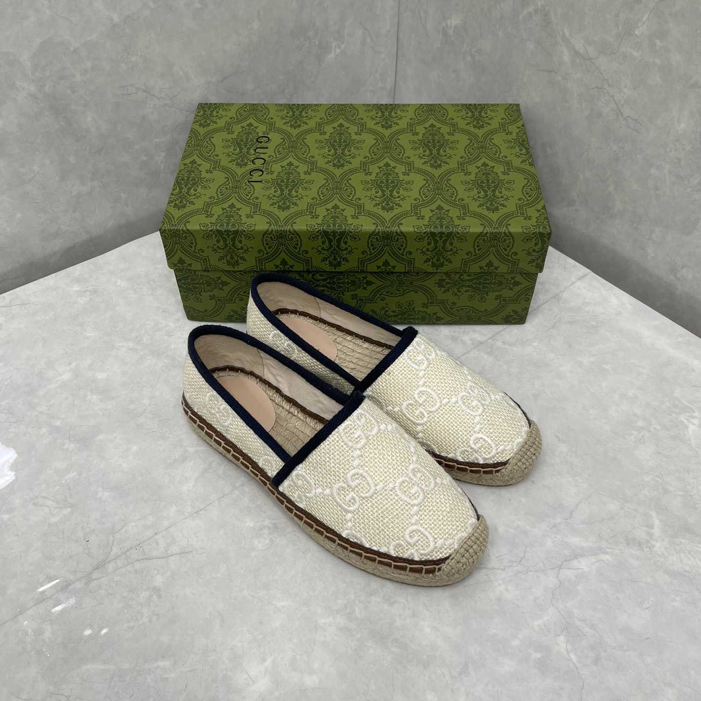 Gucci GG Embroidered Canvas Espadrilles - EUR FASHION