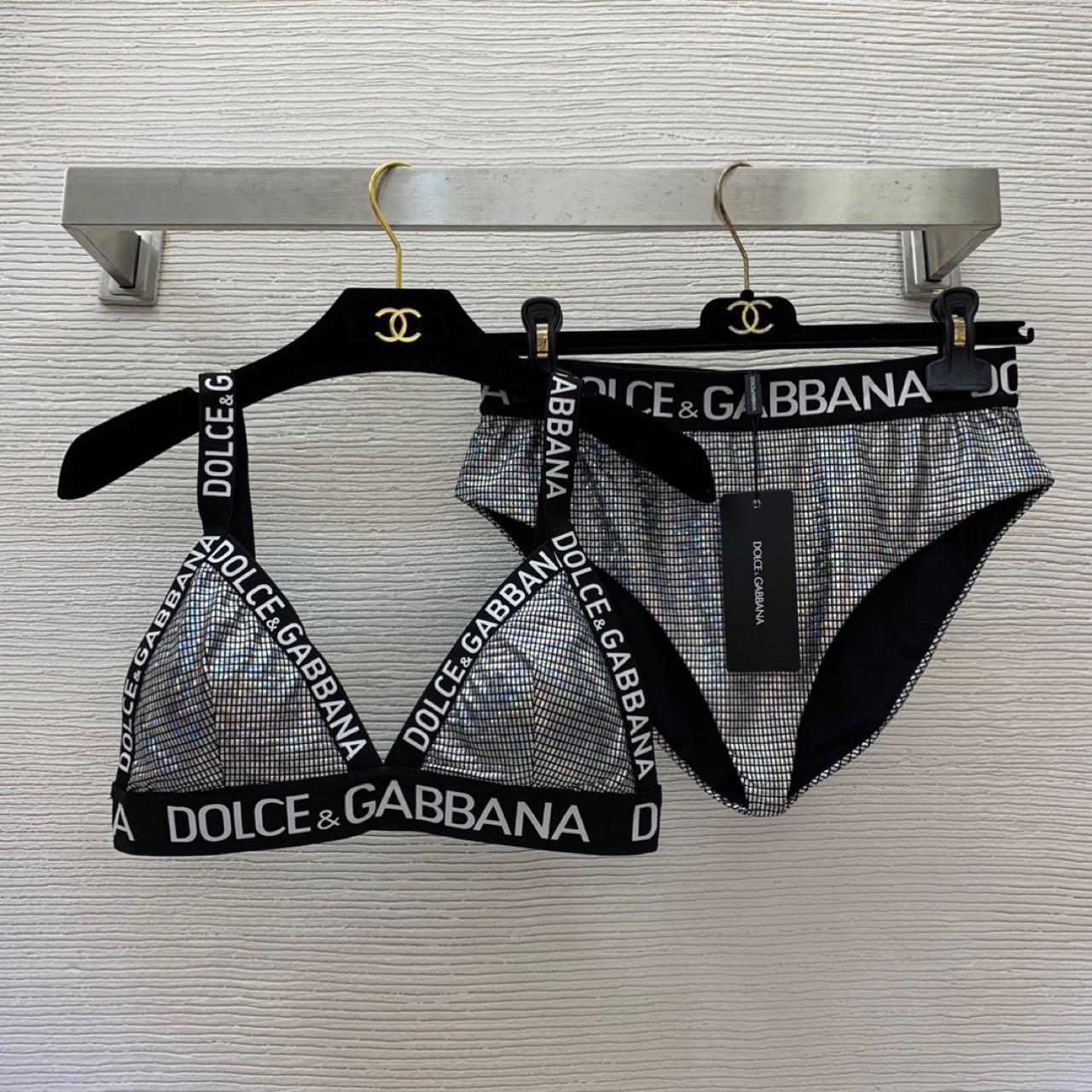 Dolce & Gabbana Crystal mesh triangle Bra & Briefs  - EUR FASHION