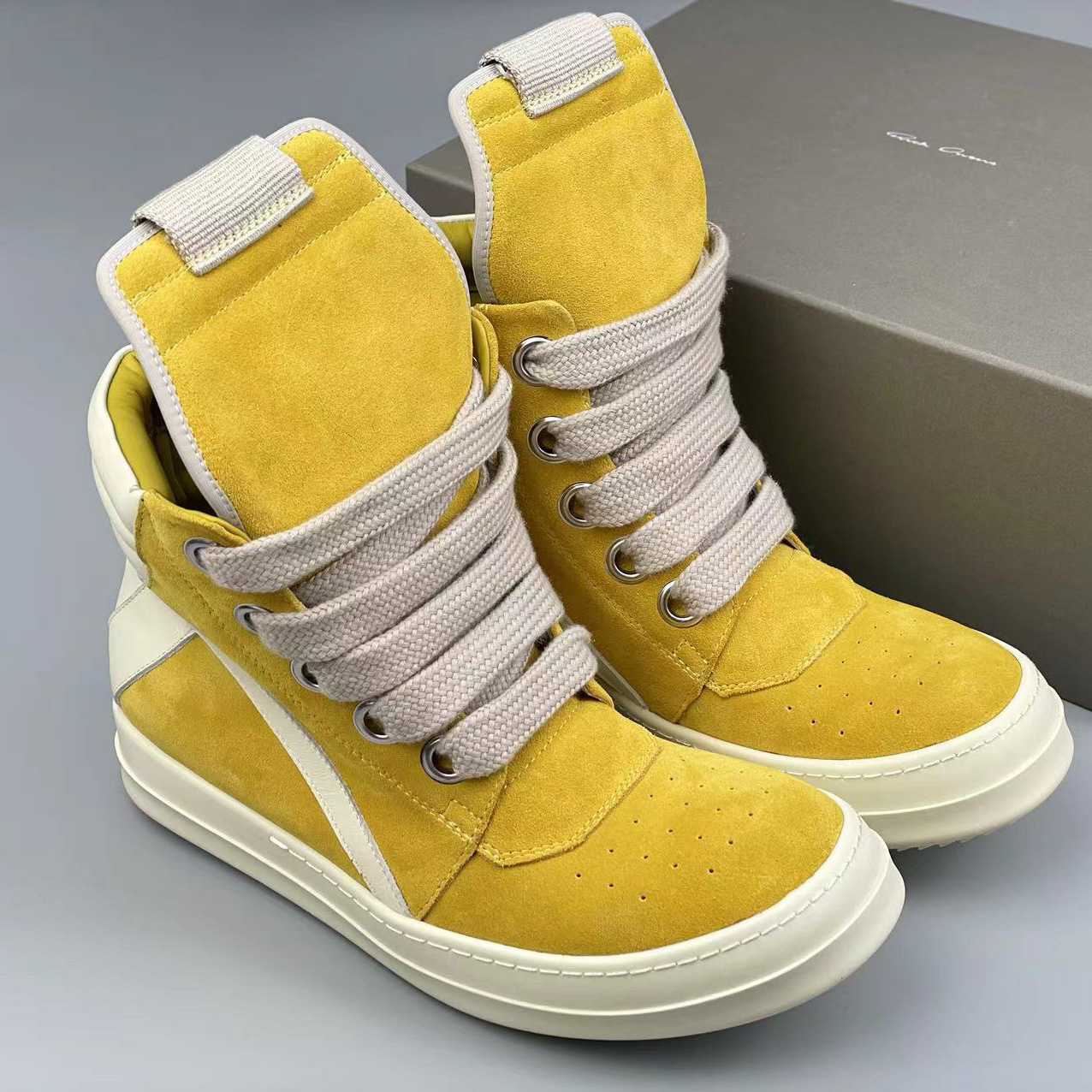 Rick Owens Geobasket High-top Leather Sneakers - EUR FASHION