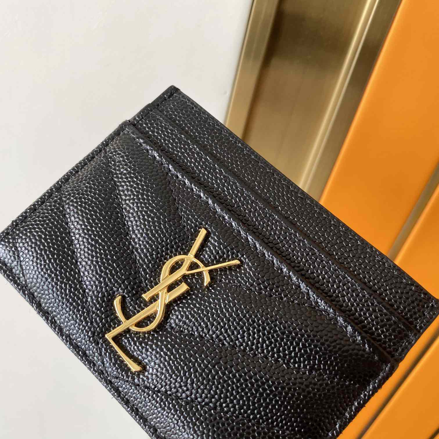 Saint Laurent Leather Card Wallet (10x7.5x0.5 cm) - EUR FASHION