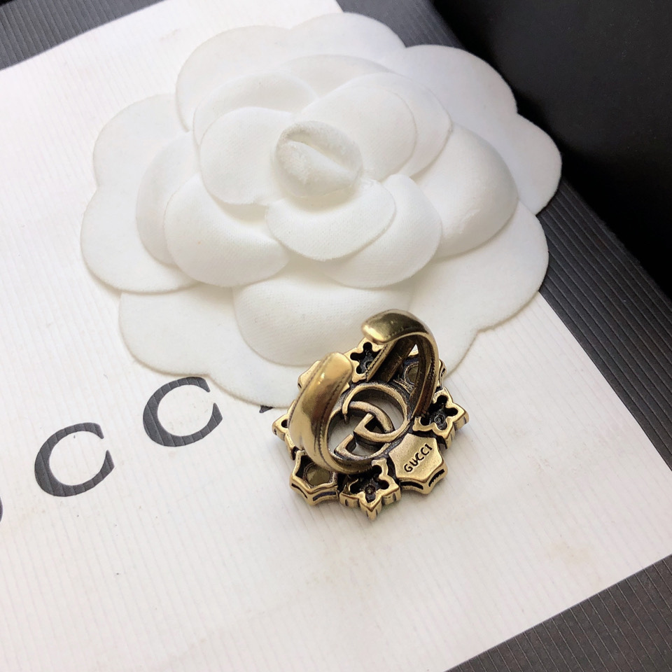 Gucci Double G Crystal Flower Ring - EUR FASHION