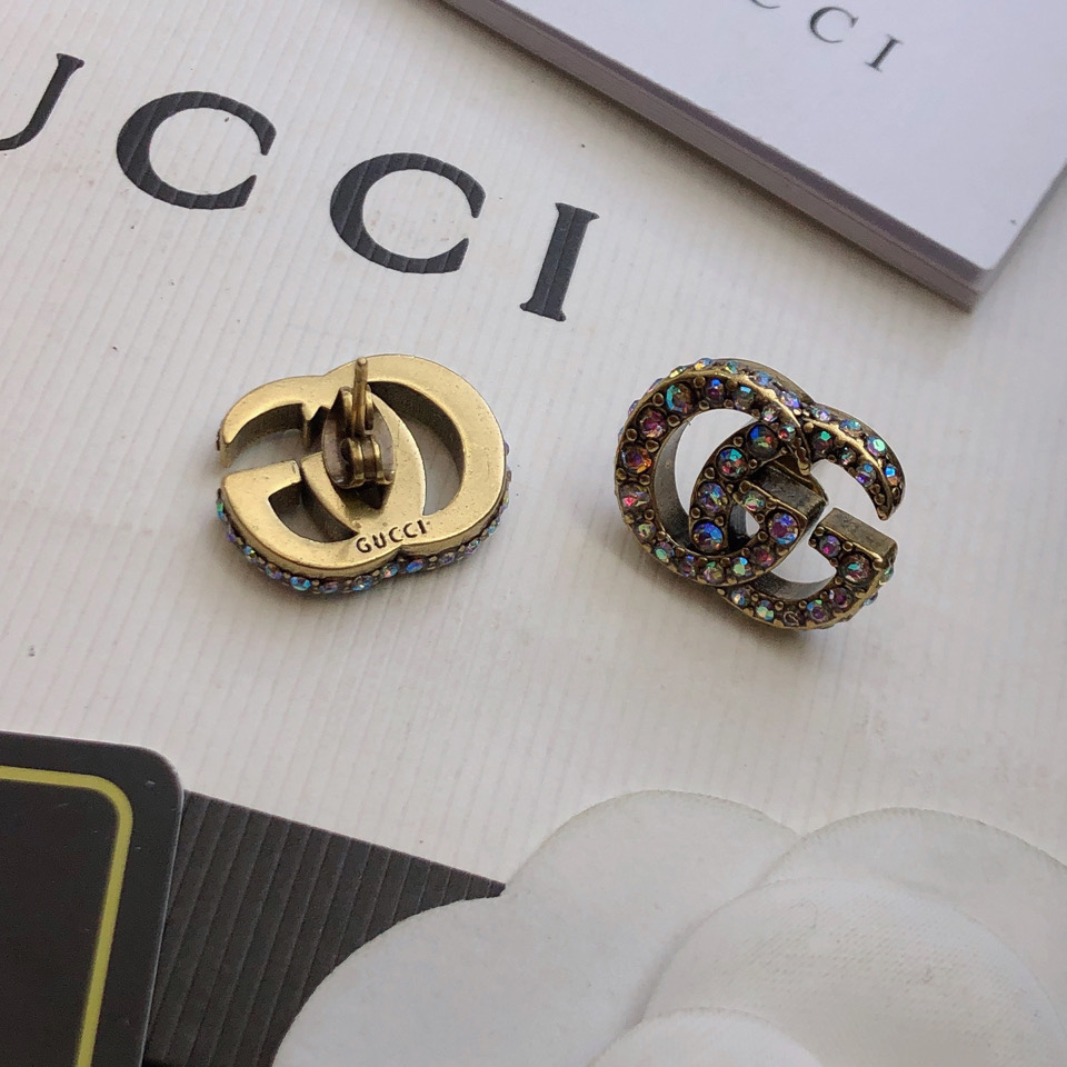 Gucci Crystal Double G Earrings - EUR FASHION