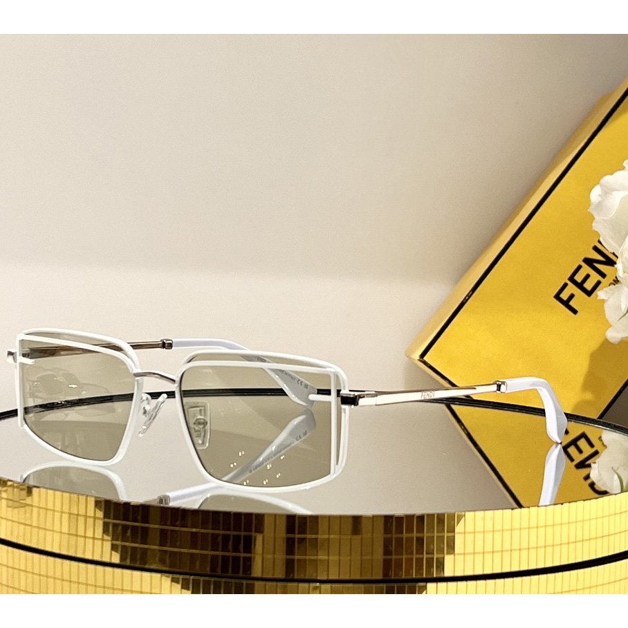 Fendi First Sight Cream Metal Fashion Show Sunglasses With Light Brown Lenses - EUR FASHION