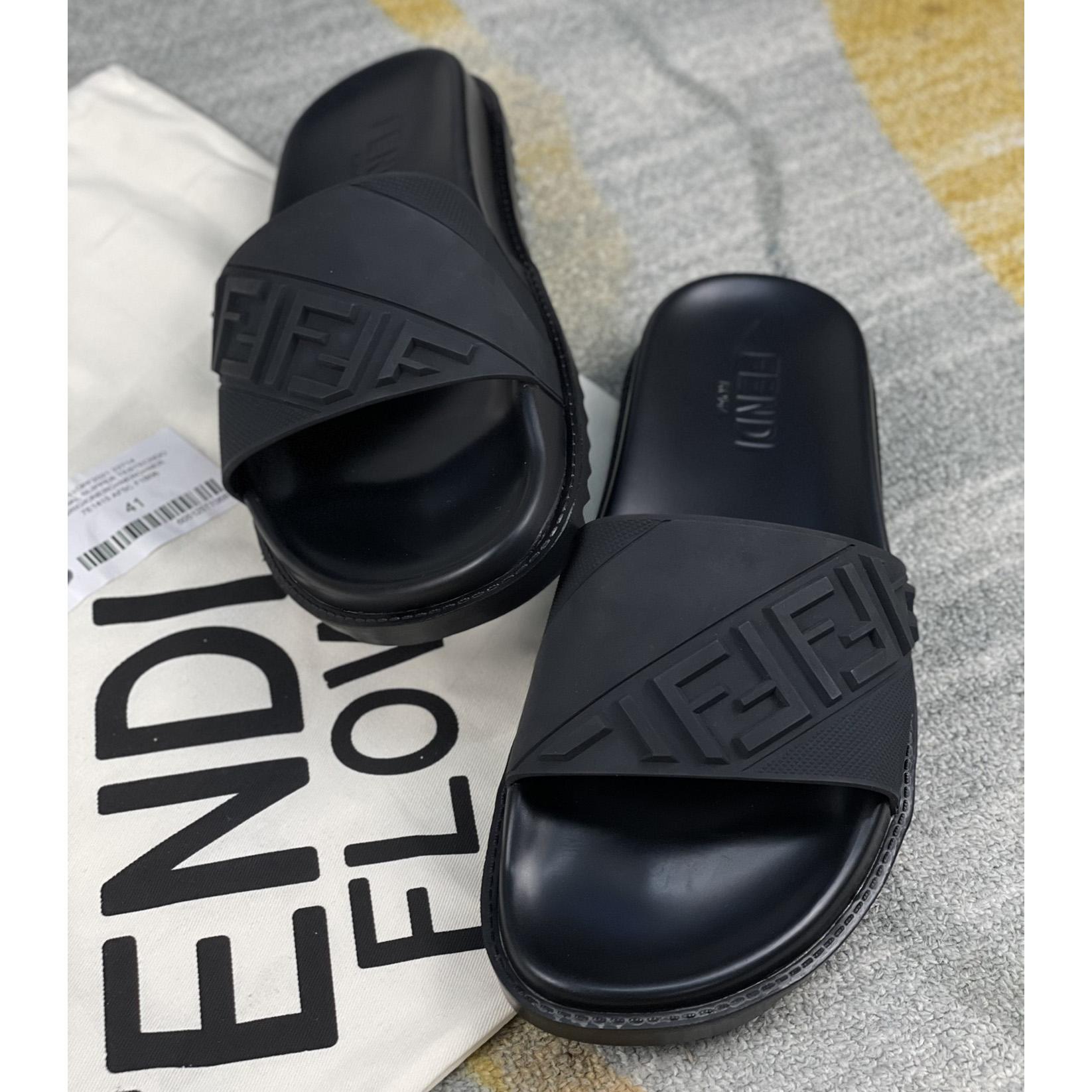 Fendi Black Rubber Footbed - EUR FASHION