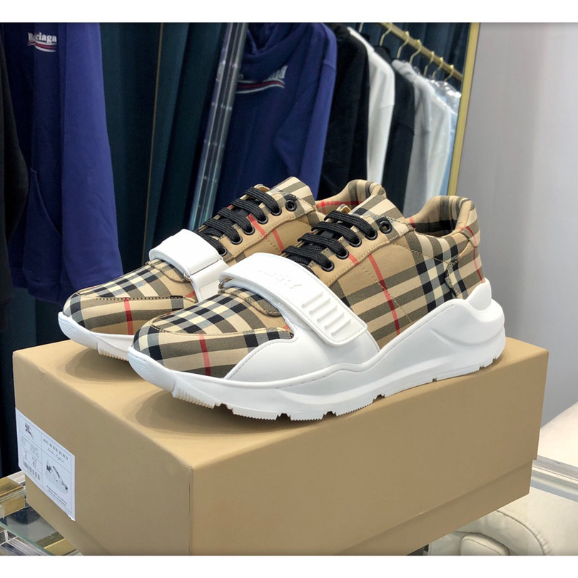 Burberry Check, Suede and Leather Sneakers - EUR FASHION