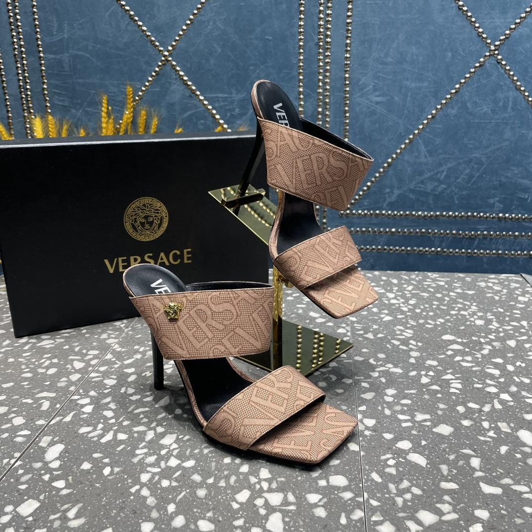 Versace Allover High Heel Mules - EUR FASHION