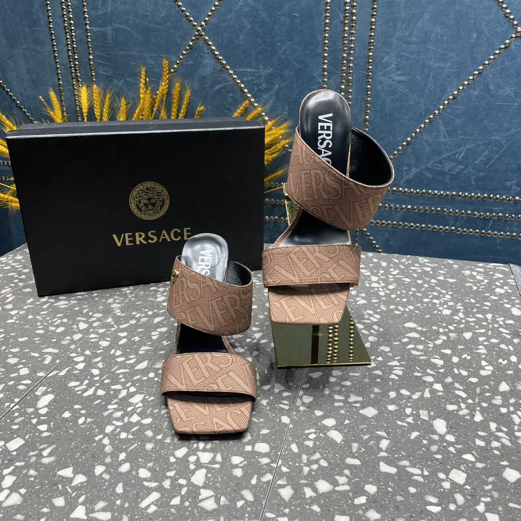 Versace Allover High Heel Mules - EUR FASHION