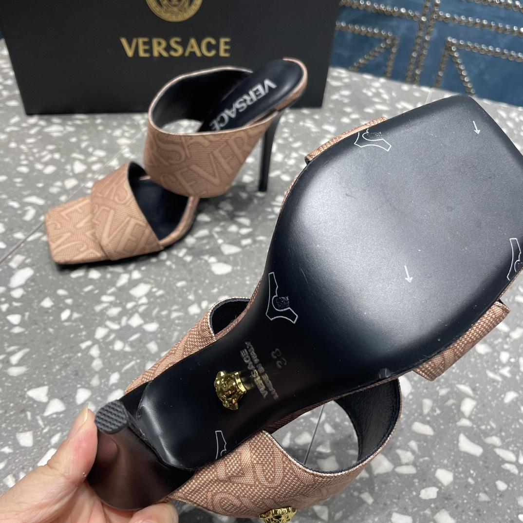 Versace Allover High Heel Mules - EUR FASHION