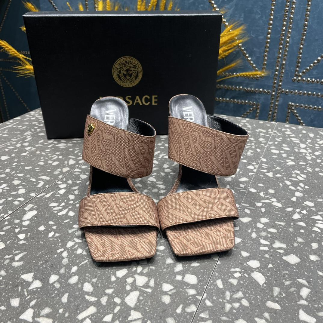 Versace Allover High Heel Mules - EUR FASHION