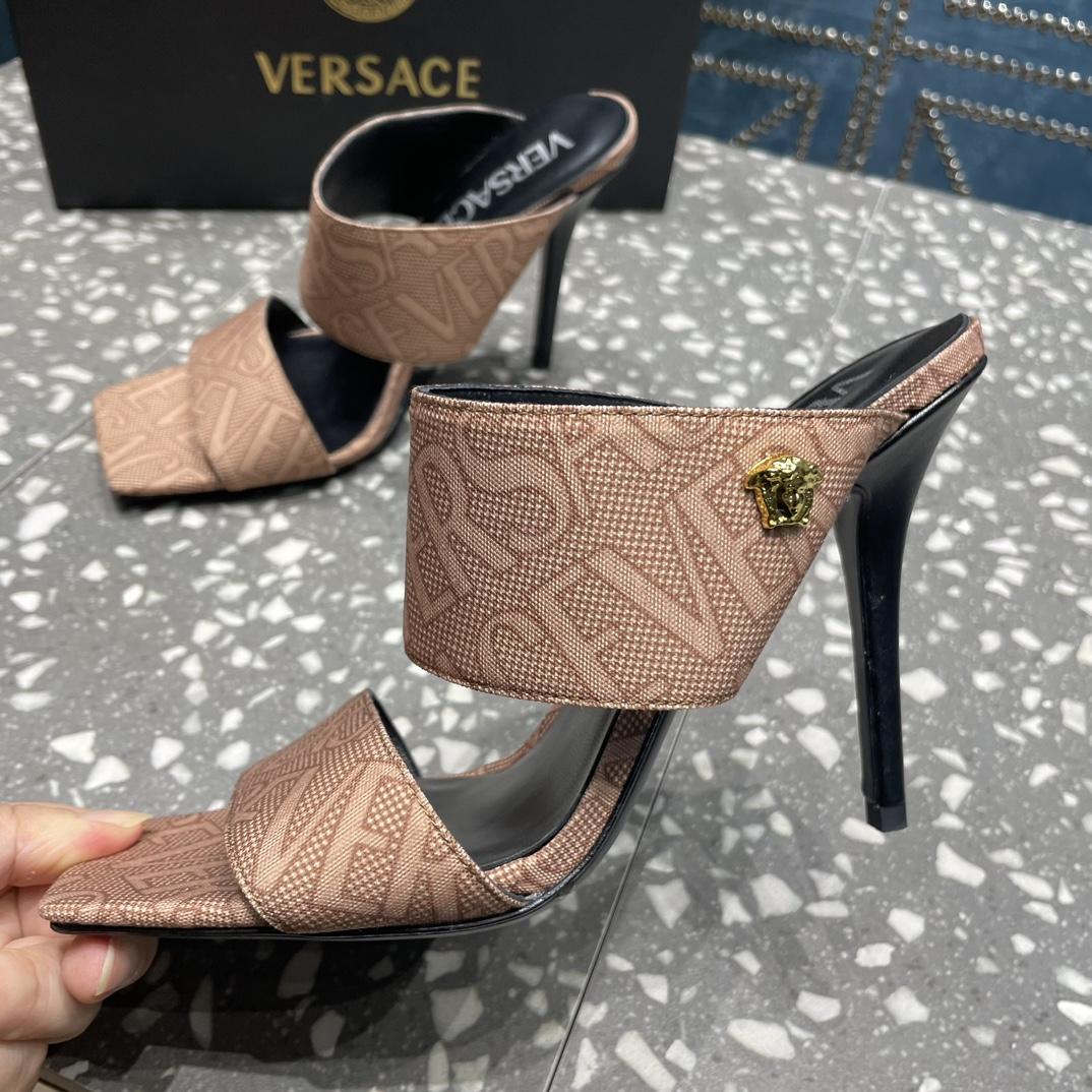 Versace Allover High Heel Mules - EUR FASHION