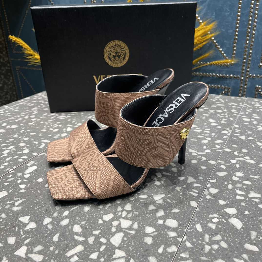 Versace Allover High Heel Mules - EUR FASHION