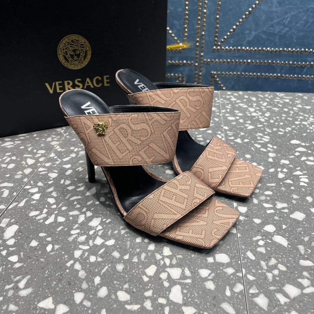 Versace Allover High Heel Mules - EUR FASHION