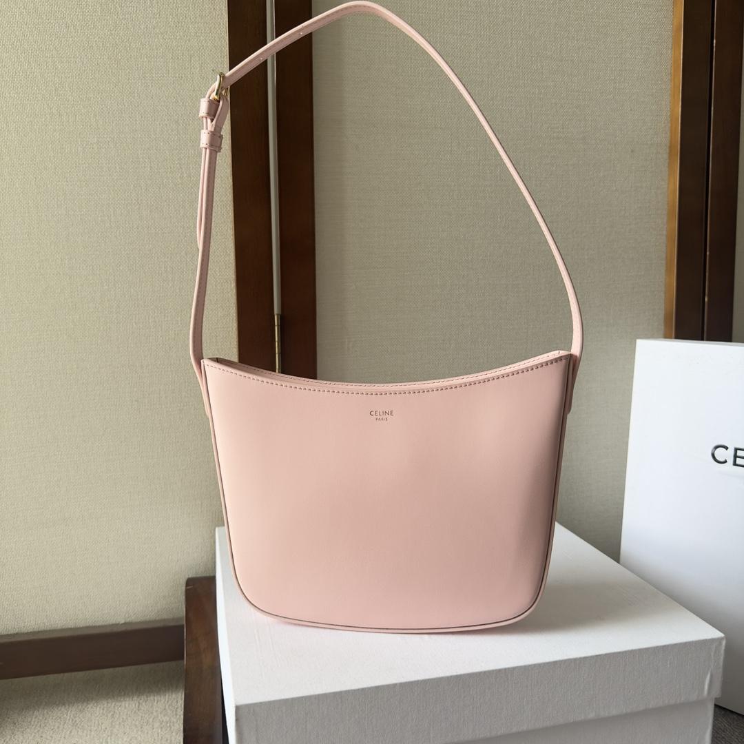 Celine Medium Celine Croque Bag In Shiny Calfskin Pink - EUR FASHION