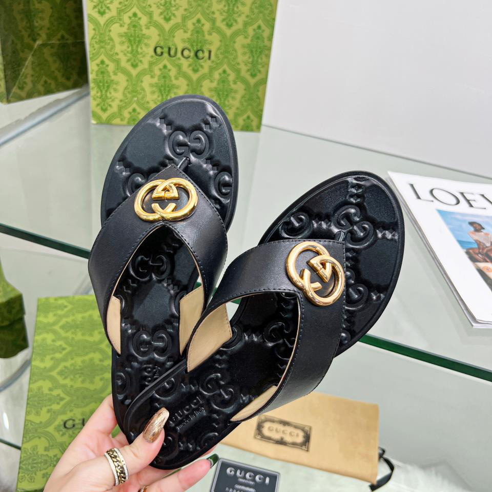 Gucci Women's Interlocking G Thong Sandal - EUR FASHION