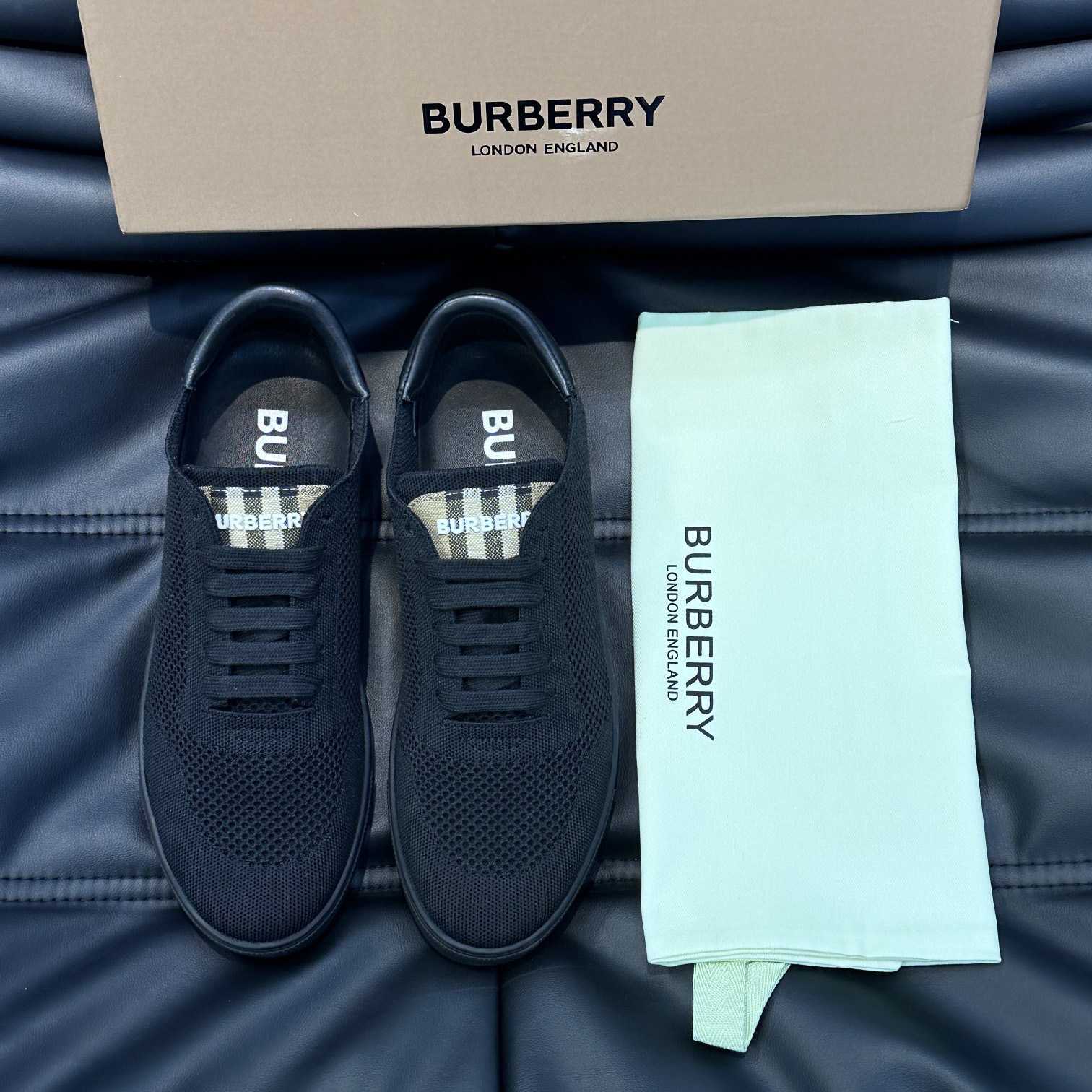 Burberry Nylon, Leather And Cotton Sneakers - EUR FASHION