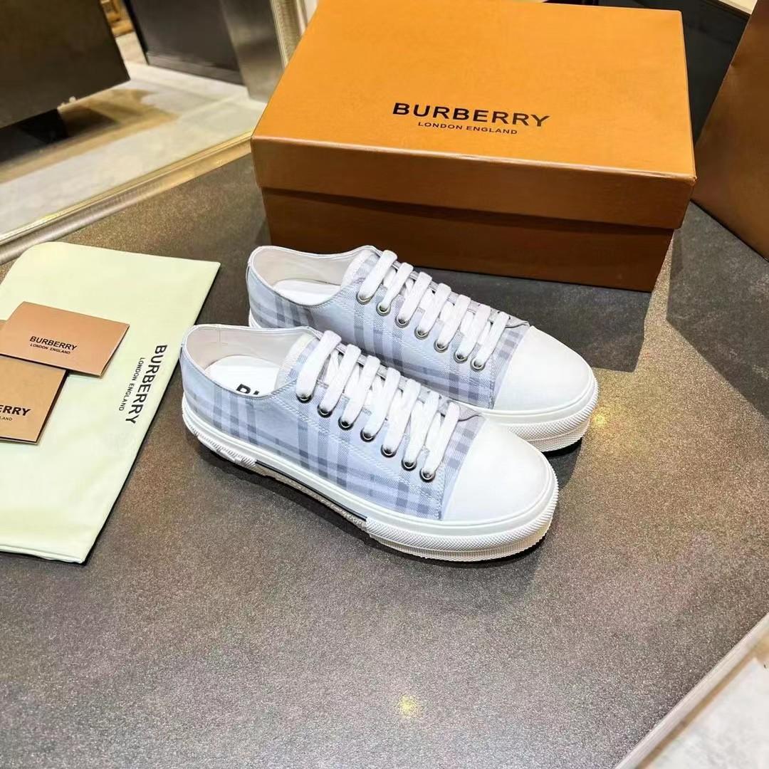 Burberry Check Cotton Sneakers - EUR FASHION