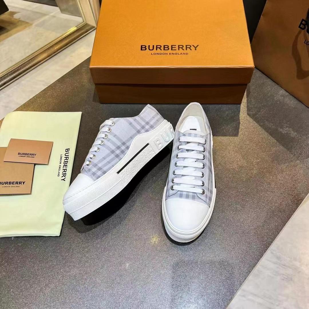 Burberry Check Cotton Sneakers - EUR FASHION