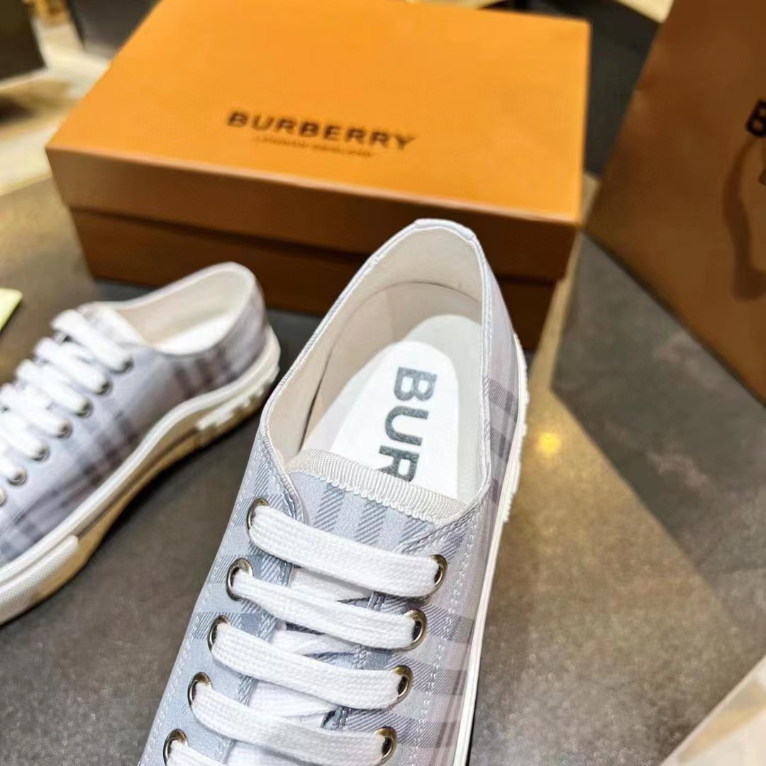 Burberry Check Cotton Sneakers - EUR FASHION