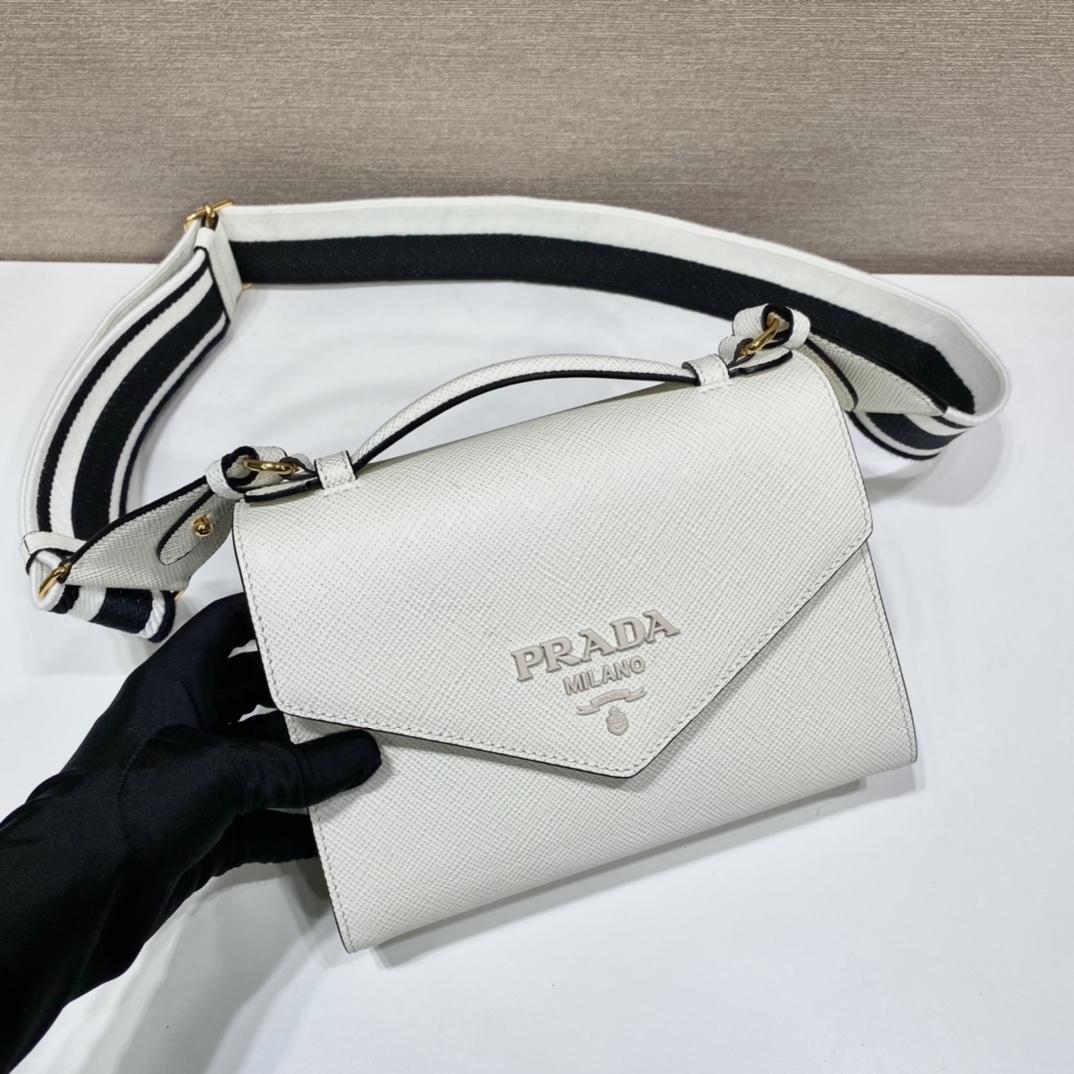 Prada Monochrome Saffiano And Leather Bag - EUR FASHION