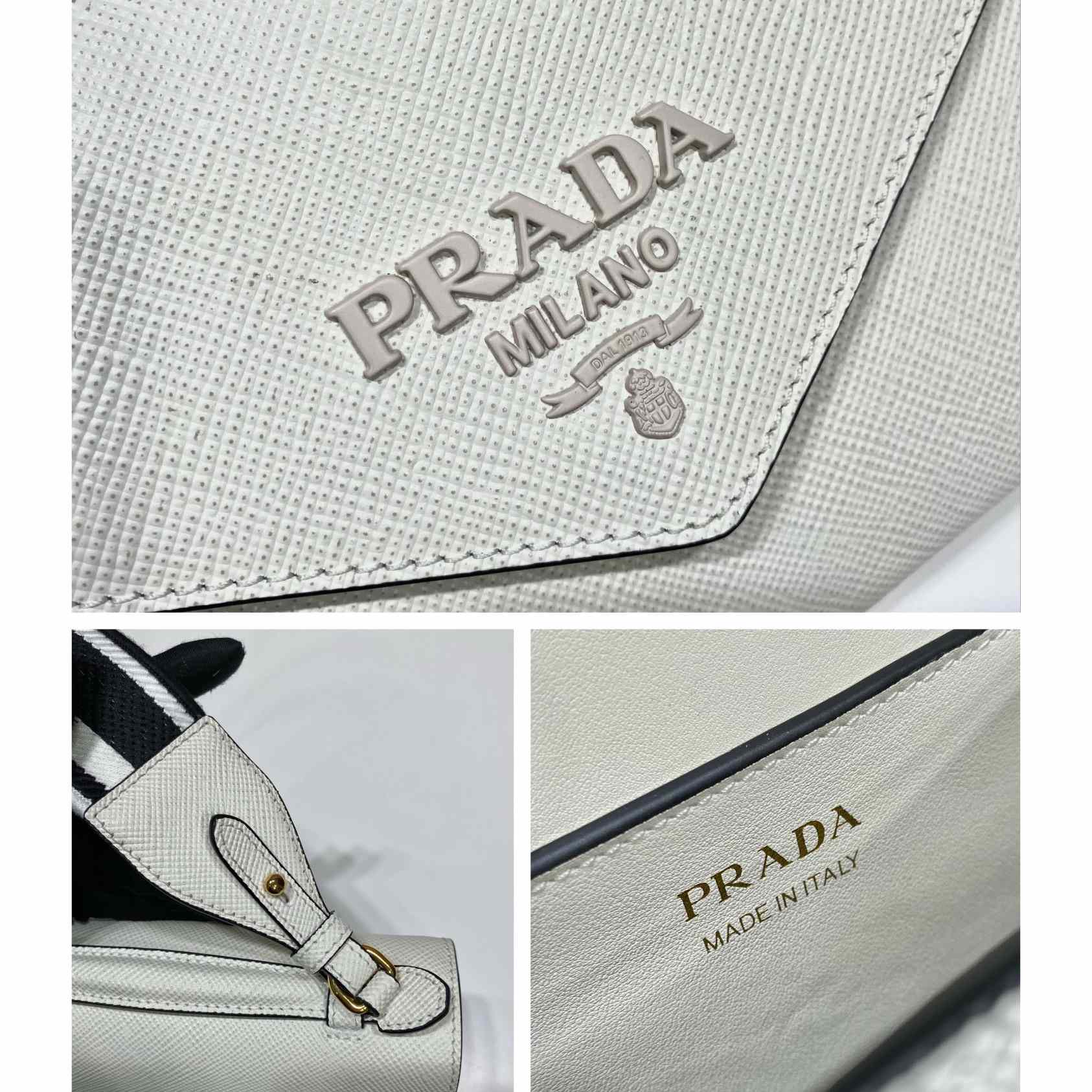 Prada Monochrome Saffiano And Leather Bag - EUR FASHION