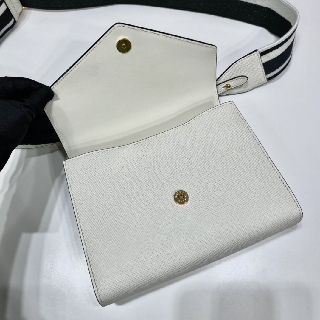 Prada Monochrome Saffiano And Leather Bag - EUR FASHION