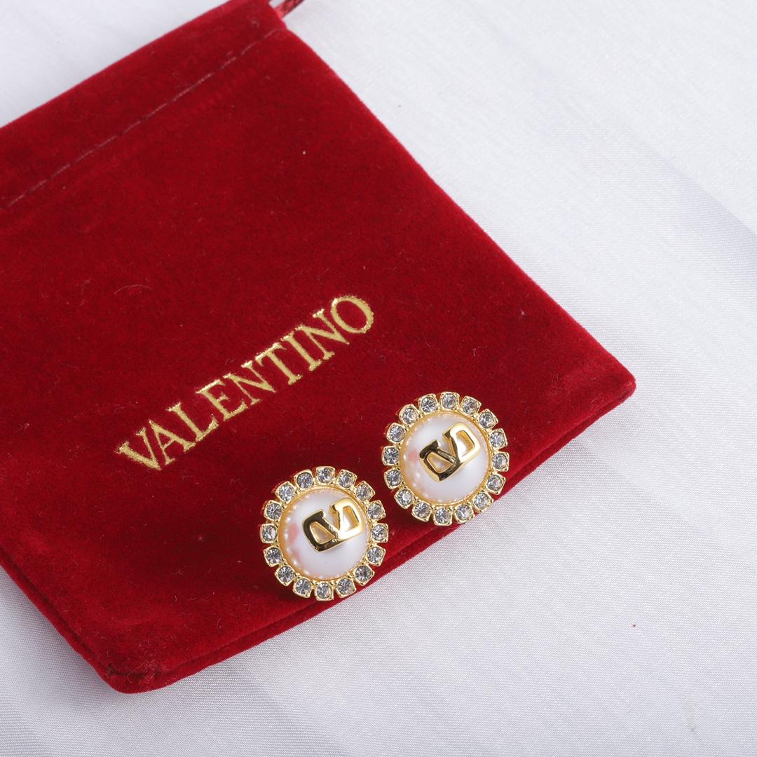 Valenti Garavani VLogo Signature Crystal Stud Earrings - EUR FASHION