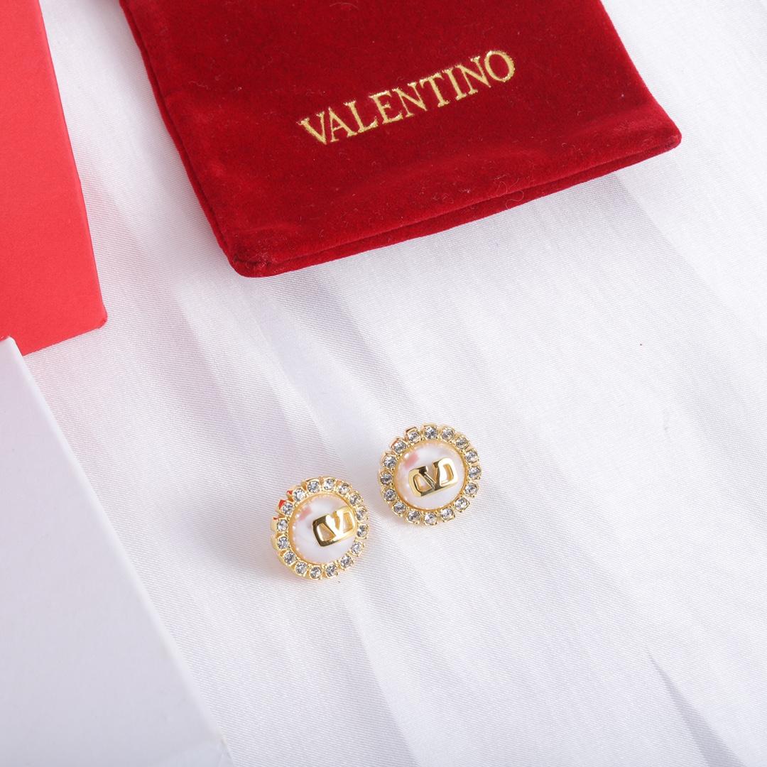 Valenti Garavani VLogo Signature Crystal Stud Earrings - EUR FASHION