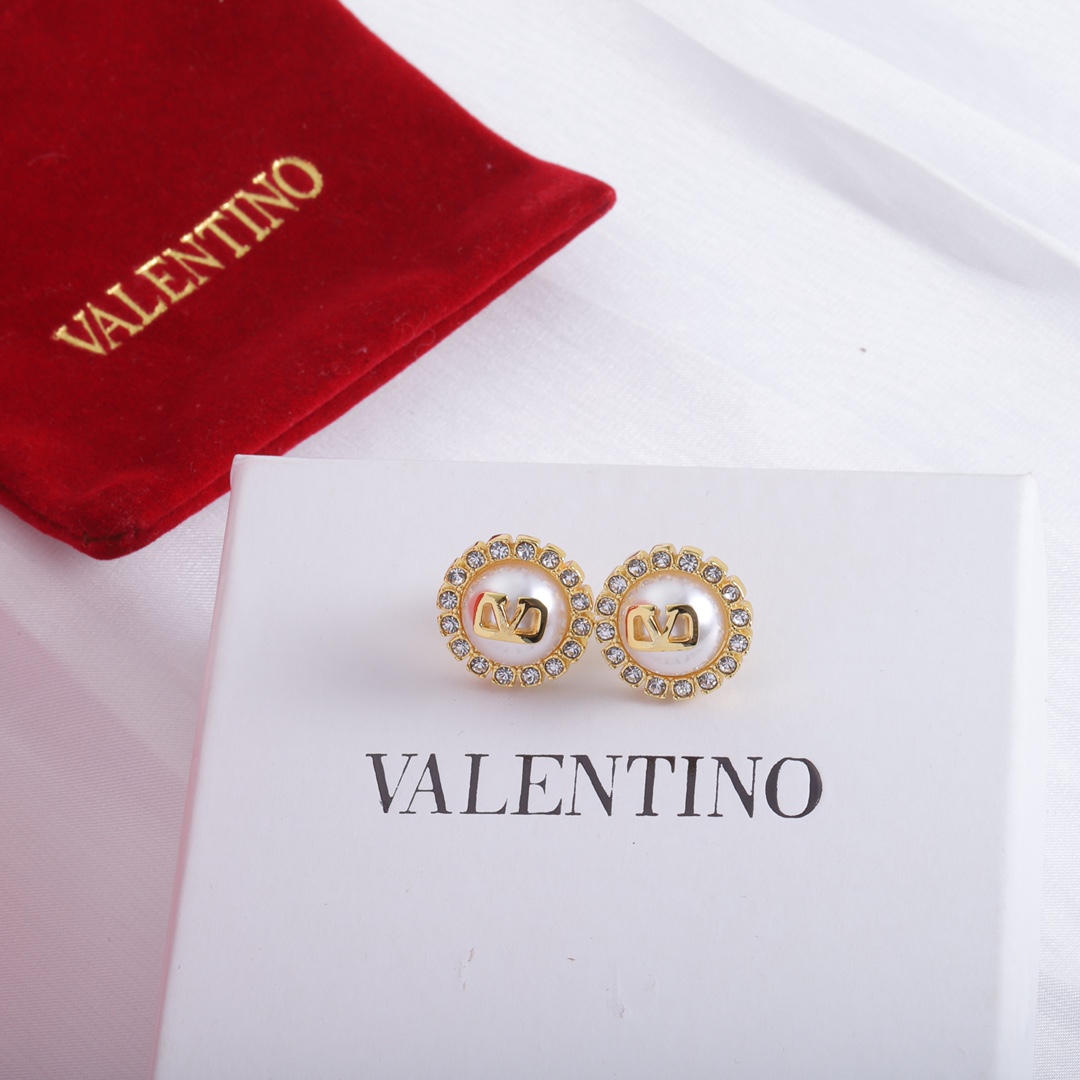 Valenti Garavani VLogo Signature Crystal Stud Earrings - EUR FASHION