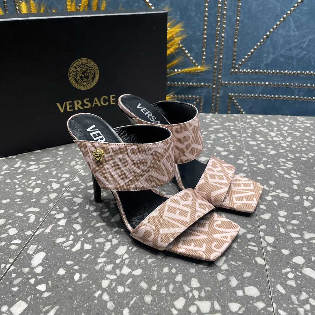 Versace Allover High Heel Mules - EUR FASHION