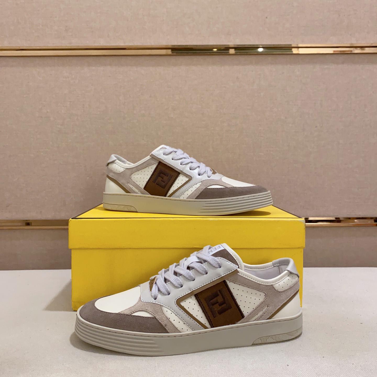 Fendi Step Beige Leather Low-tops Sneakers - EUR FASHION