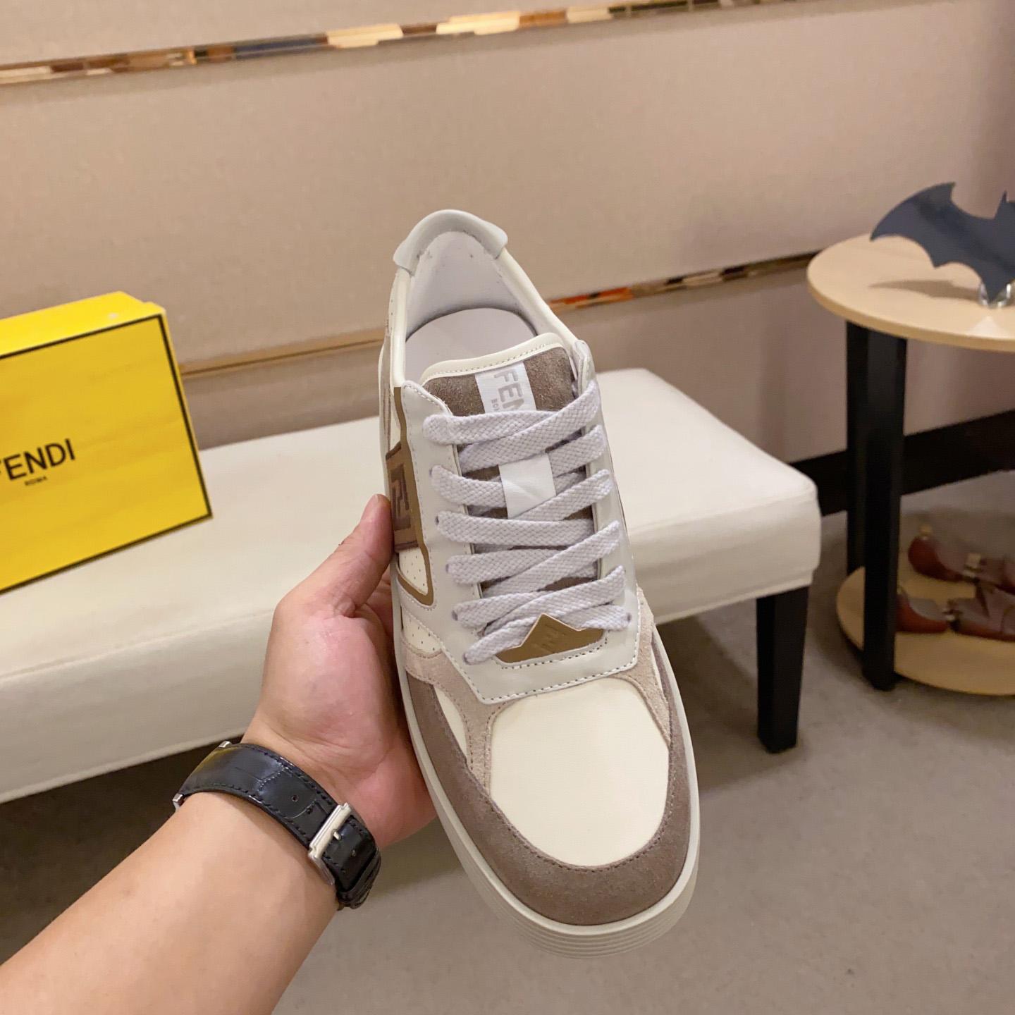 Fendi Step Beige Leather Low-tops Sneakers - EUR FASHION