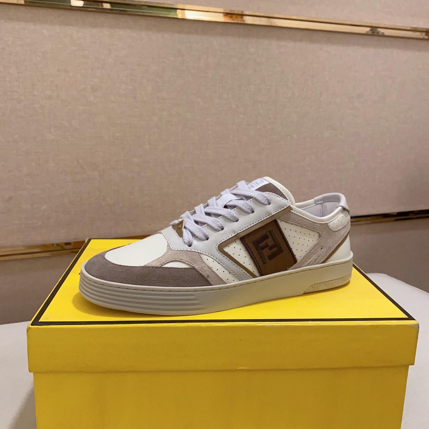 Fendi Step Beige Leather Low-tops Sneakers - EUR FASHION