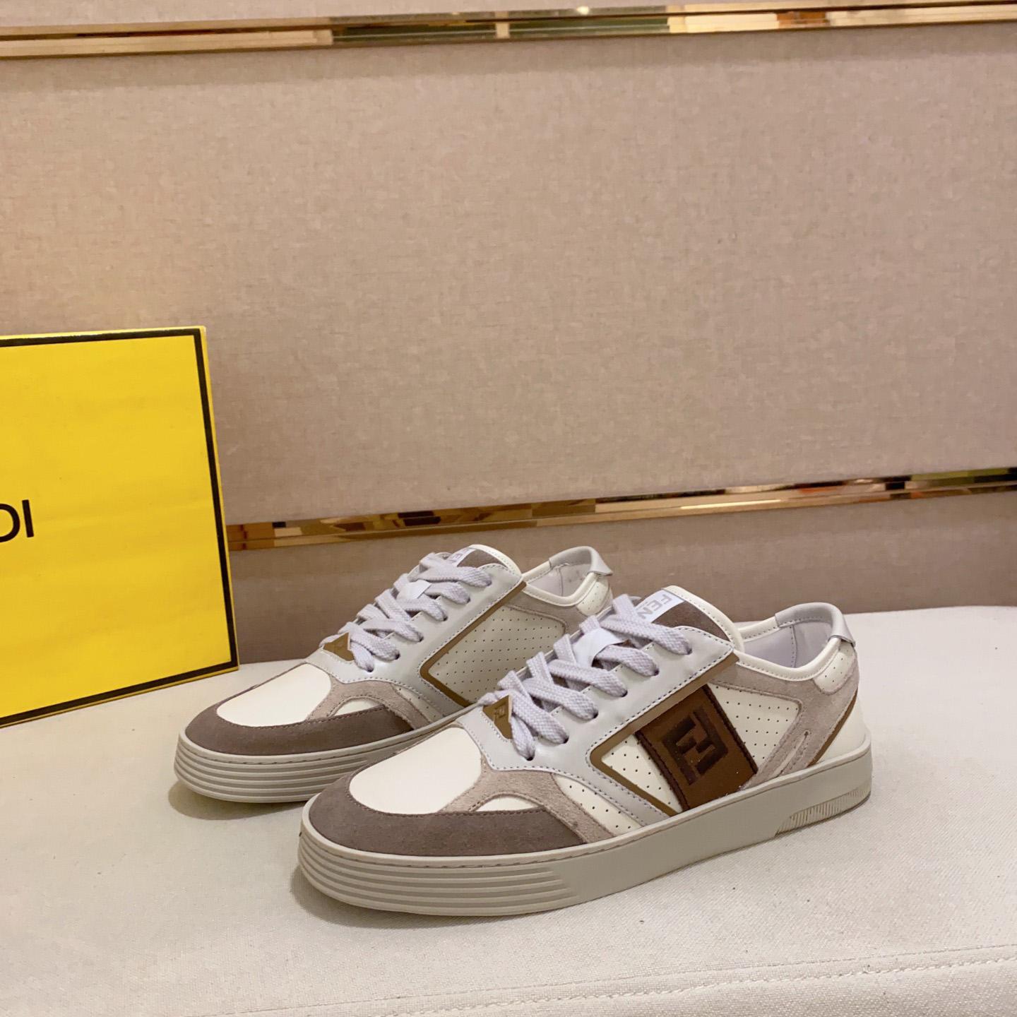 Fendi Step Beige Leather Low-tops Sneakers - EUR FASHION