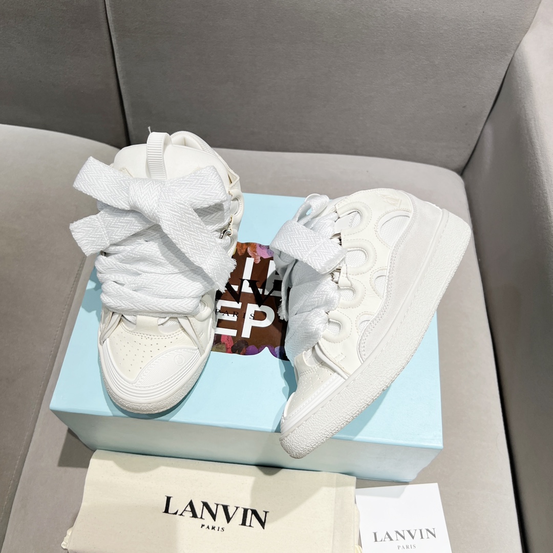 Lanvin Curb Leather Sneakers - EUR FASHION