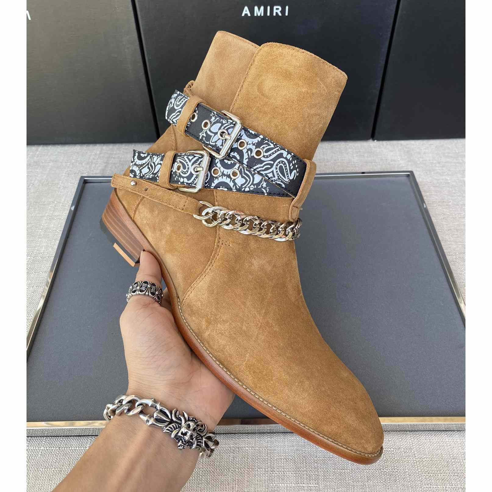 Amiri Buckle-detail 40mm Suede Boots - EUR FASHION